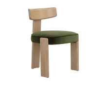 Sunpan 111317 - Horton Dining Chair - Rustic Oak - Forest Green